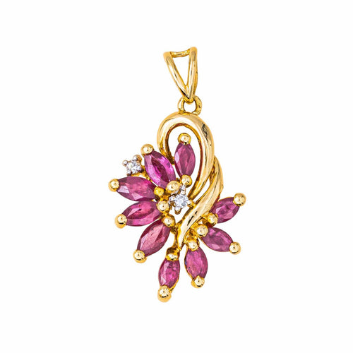 Pendentif Pendentif en or jaune 18 carats rubis et diamants 58 Facettes 4169051CN