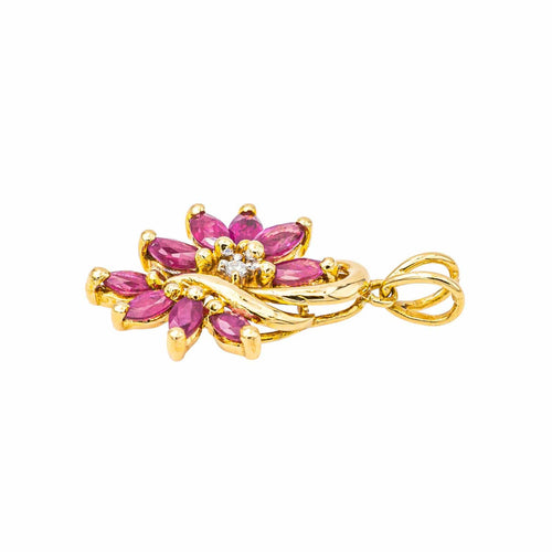Pendentif Pendentif en or jaune 18 carats rubis et diamants 58 Facettes 4169051CN