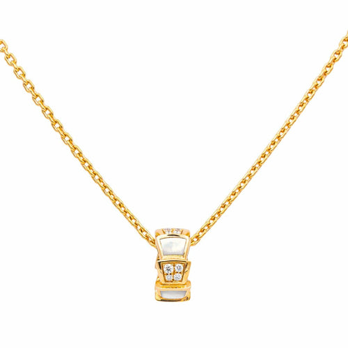 Collier Bulgari Serpenti - Collier pendentif en or rose avec diamants et nacre 58 Facettes 4173761RV
