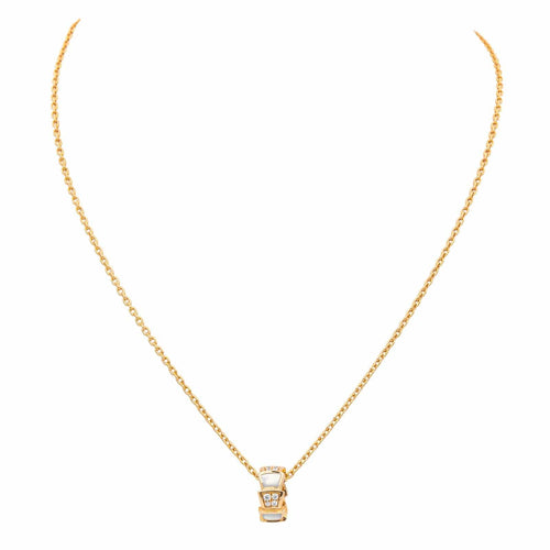 Collier Bulgari Serpenti - Collier pendentif en or rose avec diamants et nacre 58 Facettes 4173761RV