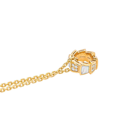 Collier Bulgari Serpenti - Collier pendentif en or rose avec diamants et nacre 58 Facettes 4173761RV