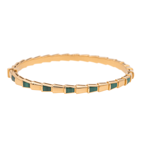 Bracelet Bulgari Serpenti - Bracelet en or rose 18 carats et malachite 58 Facettes 4173763RV