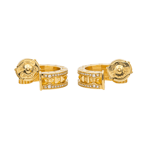 Boucles d'oreilles Bulgari B.zero1 Rock - Boucles d’oreilles créoles en or jaune et diamants 58 Facettes 4173764RV