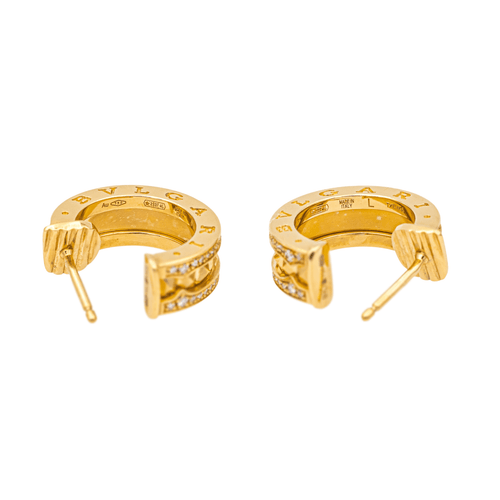 Boucles d'oreilles Bulgari B.zero1 Rock - Boucles d’oreilles créoles en or jaune et diamants 58 Facettes 4173764RV