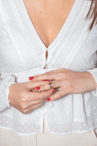 Bague 52 Bulgari B.Zero1 - Bague 4 rangs en or rose et diamants 58 Facettes 4173769RV