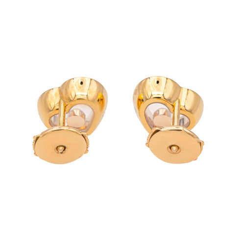 Boucles d'oreilles Chopard Happy Diamonds - Boucles d’oreilles cœur en or rose et diamants 58 Facettes 4173785RV