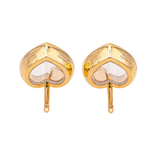 Boucles d'oreilles Chopard Happy Diamonds - Boucles d’oreilles cœur en or rose et diamants 58 Facettes 4173785RV