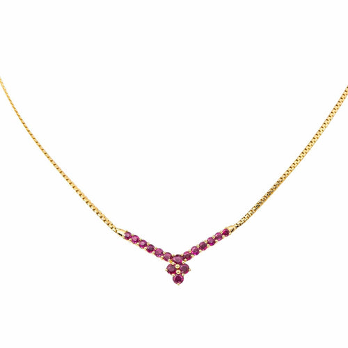 Collier Collier en or jaune 18 carats serti de rubis 58 Facettes 4190789CN