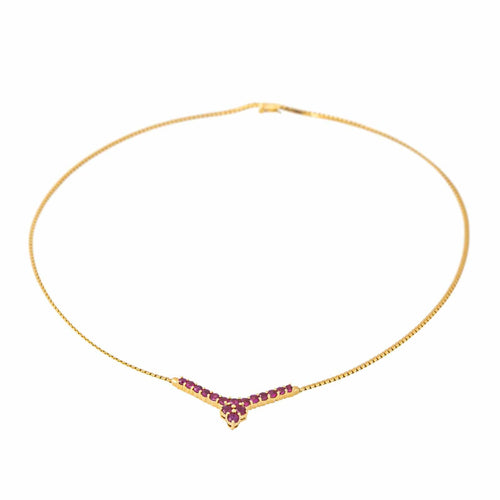 Collier Collier en or jaune 18 carats serti de rubis 58 Facettes 4190789CN