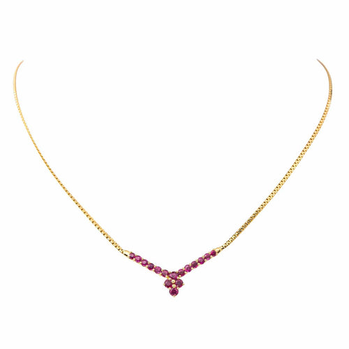 Collier Collier en or jaune 18 carats serti de rubis 58 Facettes 4190789CN