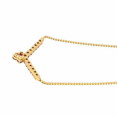 Collier Collier en or jaune 18 carats serti de rubis 58 Facettes 4190789CN