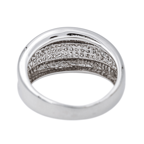 Bague 54 Bague pavée de diamants en or blanc 18 carats 58 Facettes 4195885RV