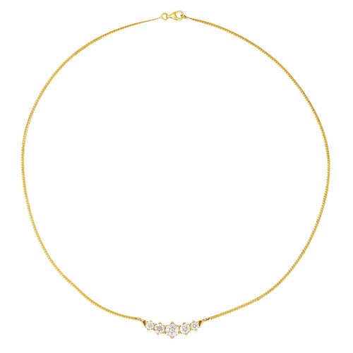 Collier Collier motifs floraux en or jaune 18 carats et diamants 58 Facettes 4196418CN