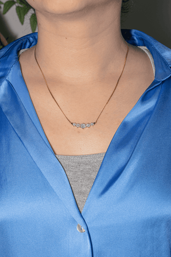 Collier Collier motifs floraux en or jaune 18 carats et diamants 58 Facettes 4196418CN