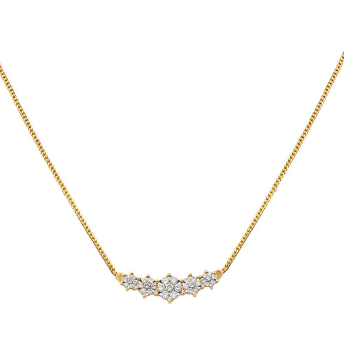 Collier Collier motifs floraux en or jaune 18 carats et diamants 58 Facettes 4196418CN