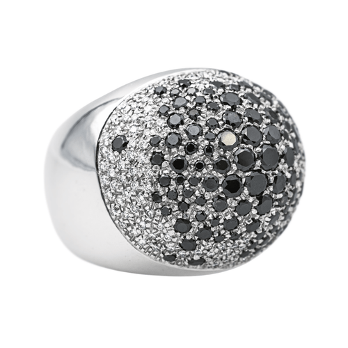 Bague 54 Bague cocktail pavée de diamants en or blanc 18 carats 58 Facettes 4216567CN
