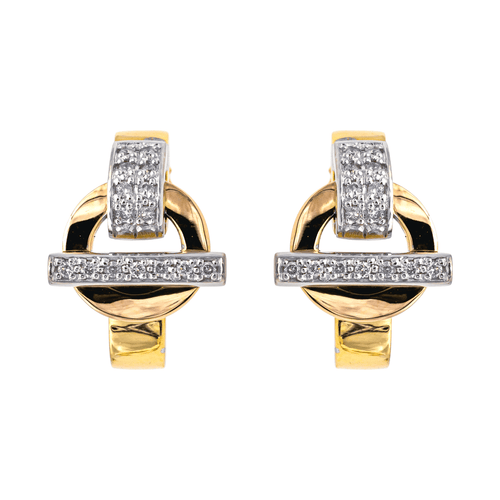 Boucles d'oreilles Guy Laroche - Boucles d'oreilles en or tricolore et diamants 58 Facettes 4226569CN