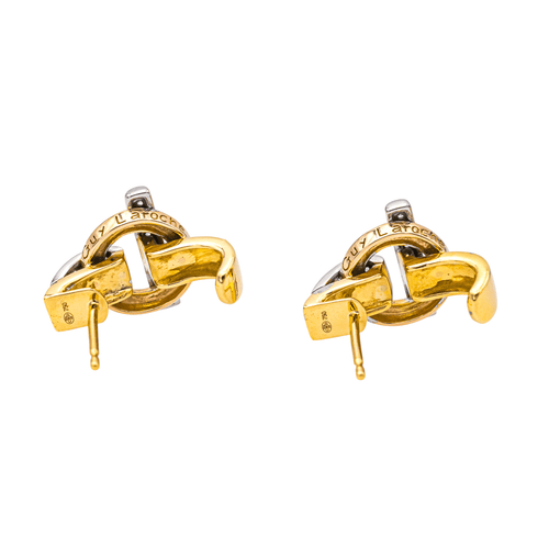 Boucles d'oreilles Guy Laroche - Boucles d'oreilles en or tricolore et diamants 58 Facettes 4226569CN