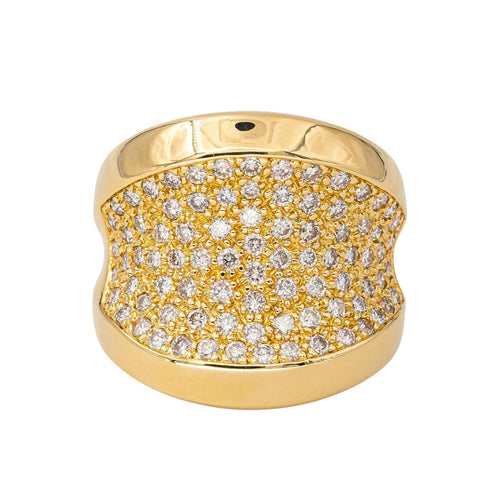 Bague 55 Bague en or jaune 18 carats sertie de diamants 58 Facettes 4228069CN