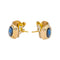 Boucles d'oreilles Boucles d’oreilles dormeuses en or jaune 18 carats saphirs et diamants 58 Facettes 4242563CN