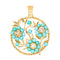 Pendentif Pendentif en or rose 18 carats avec diamants et turquoises 58 Facettes 4250491CN