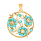 Pendentif Pendentif en or rose 18 carats avec diamants et turquoises 58 Facettes 4250491CN