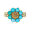 Bague 50 Bague cocktail en or rose 18K avec diamants et turquoises 58 Facettes 4250492CN
