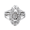 Bague 54 Bague marquise pompadour en or blanc 18 carats et diamants 58 Facettes 4261859RV