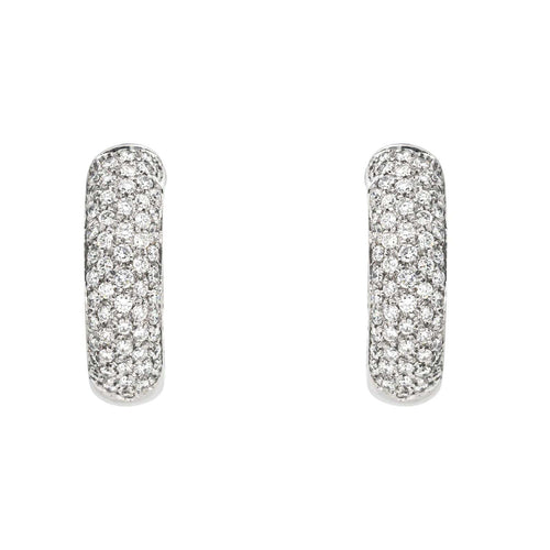 Boucles d'oreilles Boucles d'oreilles créoles en or blanc 18 carats et diamants 58 Facettes 4268398RV