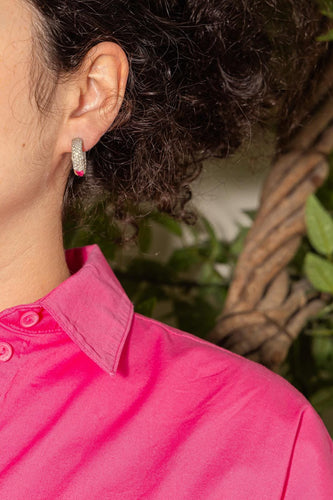 Boucles d'oreilles Boucles d'oreilles créoles en or blanc 18 carats et diamants 58 Facettes 4268398RV