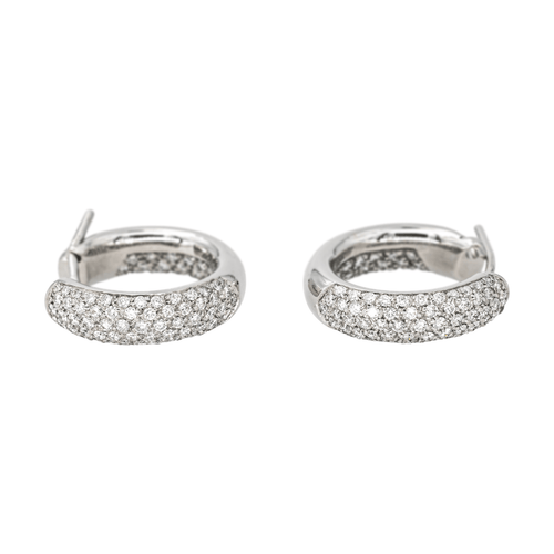 Boucles d'oreilles Boucles d'oreilles créoles en or blanc 18 carats et diamants 58 Facettes 4268398RV