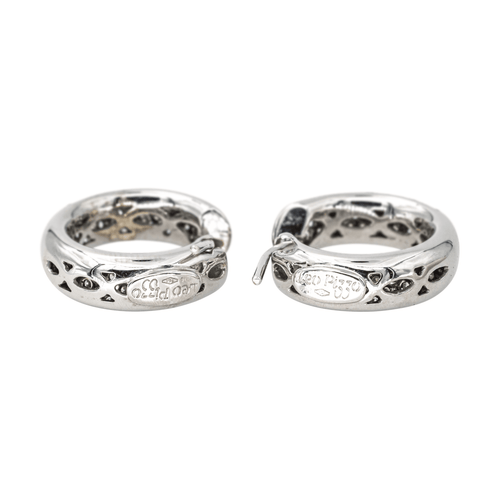 Boucles d'oreilles Boucles d'oreilles créoles en or blanc 18 carats et diamants 58 Facettes 4268398RV