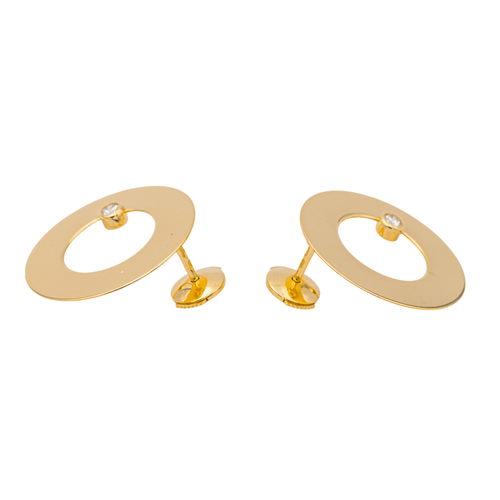Boucles d'oreilles Dinh Van Cible - Boucles d’oreilles puces en or jaune et diamants 58 Facettes 4284535RV