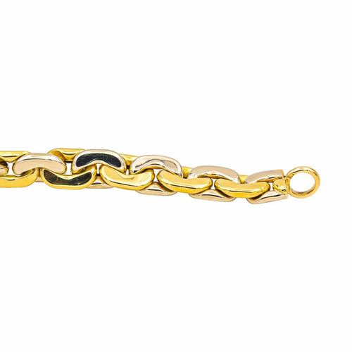 Collier Collier maille haricot en or jaune et blanc 18 carats 58 Facettes 4285550CN
