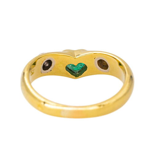 Bague 54 Bague jonc en or jaune 18 carats avec émeraude et diamants 58 Facettes 4286093CN