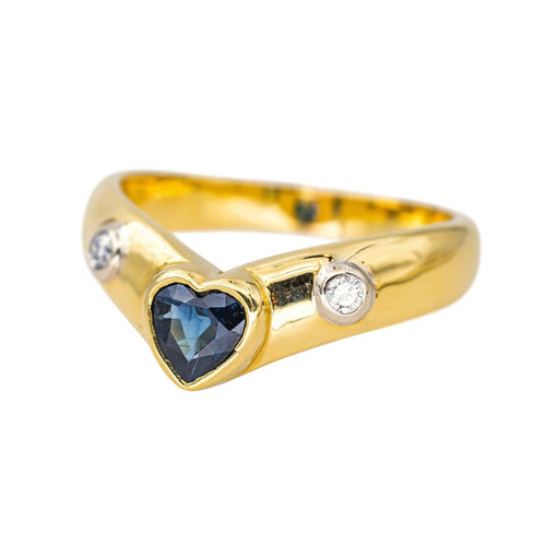 Bague 54 Bague jonc en or jaune 18 carats saphir et diamants 58 Facettes 4286094CN
