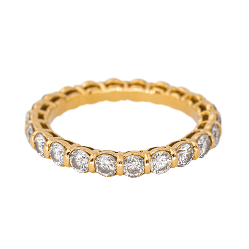 Bague 53 Alliance américaine - Bague en or jaune 18 carats et diamants 58 Facettes 4286096CN