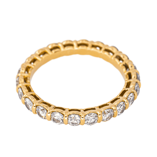 Bague 53 Alliance américaine - Bague en or jaune 18 carats et diamants 58 Facettes 4286096CN