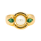 Bague 54 Bague en or jaune 18 carats avec perle et émeraudes 58 Facettes 4292217RV