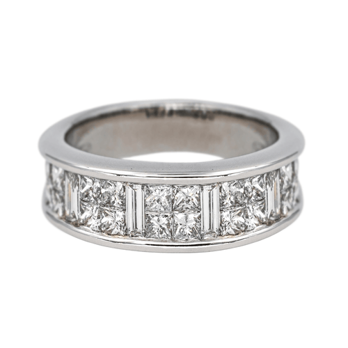 Bague 53.5 Alliance - Bague en or blanc 18K pavée de diamants 58 Facettes 4292753CN