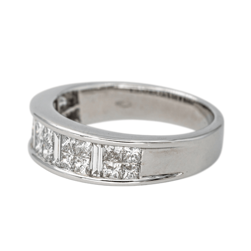 Bague 53.5 Alliance - Bague en or blanc 18K pavée de diamants 58 Facettes 4292753CN