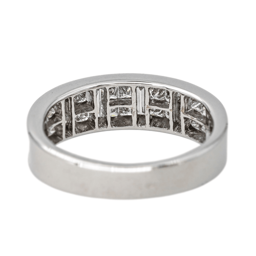 Bague 53.5 Alliance - Bague en or blanc 18K pavée de diamants 58 Facettes 4292753CN