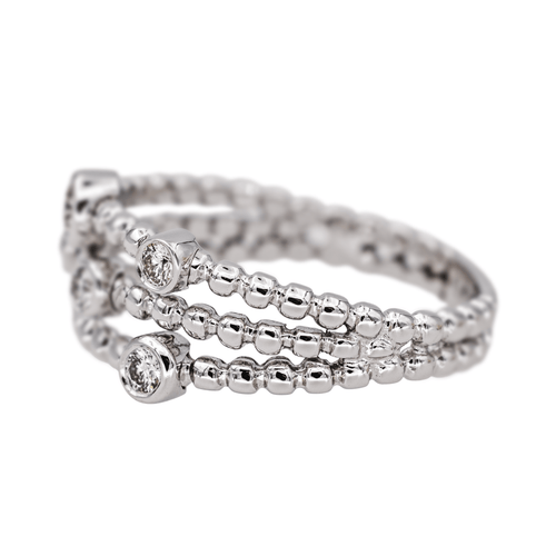 Bague 54 Bague pavée de diamants en or blanc 18 carats 58 Facettes 4311463CN
