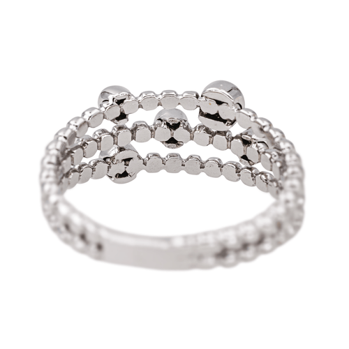 Bague 54 Bague pavée de diamants en or blanc 18 carats 58 Facettes 4311463CN