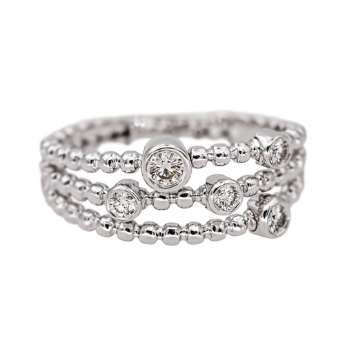 Bague 54 Bague pavée de diamants en or blanc 18 carats 58 Facettes 4311463CN