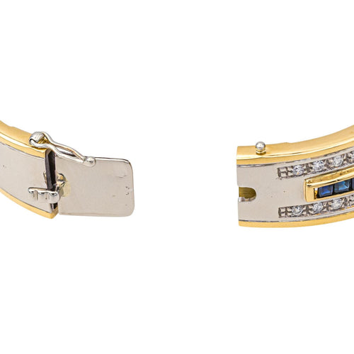 Bracelet Bracelet en or jaune 18 carats avec saphirs et diamants 58 Facettes 4324636CN