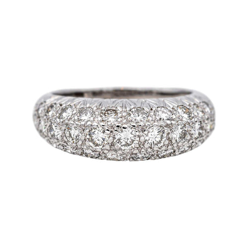Bague 51 Bague en or blanc 18 carats pavée de diamants 58 Facettes 4324638CN
