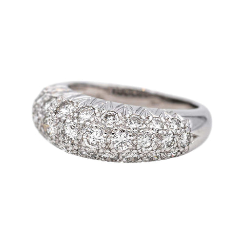 Bague 51 Bague en or blanc 18 carats pavée de diamants 58 Facettes 4324638CN