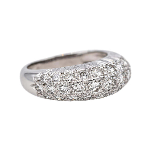 Bague 51 Bague en or blanc 18 carats pavée de diamants 58 Facettes 4324638CN