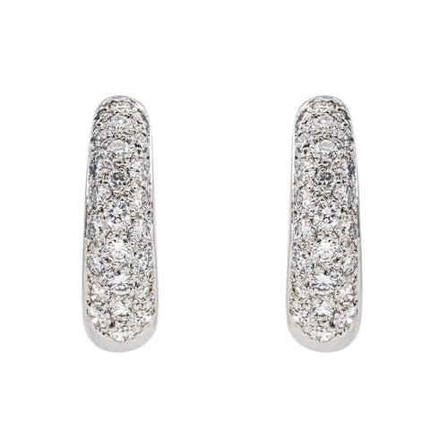Boucles d'oreilles Boucles d'oreilles créoles en or blanc 18 carats et diamants 58 Facettes 4324639CN
